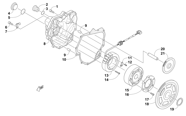 Parts Diagram for Arctic Cat 2017 ZR 7000 SNO PRO 137 SNOWMOBILE MAGNETO AND COVER ASSEMBLY