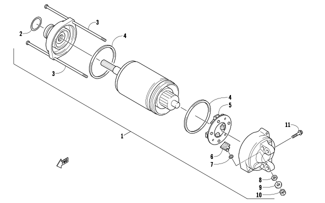 Parts Diagram for Arctic Cat 2015 XF 7000 SNO PRO 137 SNOWMOBILE STARTER MOTOR ASSEMBLY