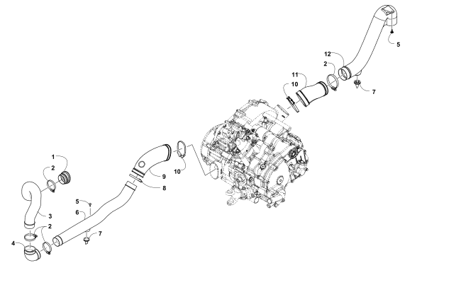 Parts Diagram for Arctic Cat 2014 PROWLER 500 HDX ATV CASE/BELT COOLING ASSEMBLY