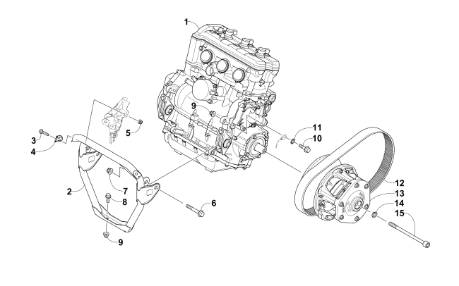 Parts Diagram for Arctic Cat 2014 ZR 7000 SNO PRO SNOWMOBILE ENGINE AND RELATED PARTS