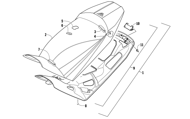 Parts Diagram for Arctic Cat 2014 XF 7000 141 CROSS-TOUR SNOWMOBILE SEAT ASSEMBLY