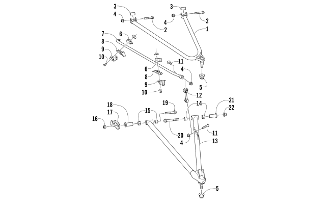 Parts Diagram for Arctic Cat 2016 ZR 7000 129 LXR SNOWMOBILE A-ARM AND SWAY BAR ASSEMBLY