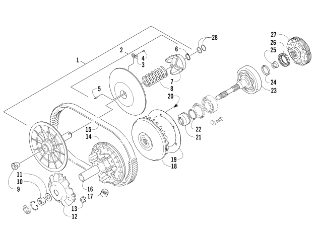 Parts Diagram for Arctic Cat 2014 700 MUD PRO LTD ATV TRANSMISSION ASSEMBLY