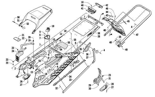 Parts Diagram for Arctic Cat 2014 XF 7000 137 LXR SNOWMOBILE TUNNEL, REAR BUMPER, AND SNOWFLAP ASSEMBLY