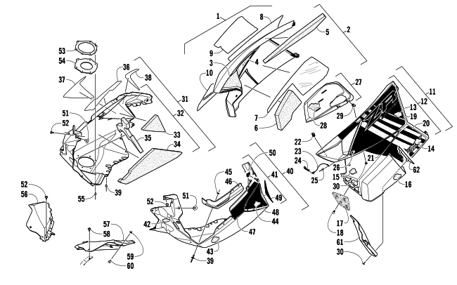 Parts Diagram for Arctic Cat 2014 ZR 7000 SNO PRO LTD SNOWMOBILE SKID PLATE AND SIDE PANEL ASSEMBLY