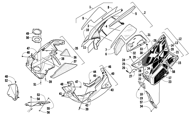 Parts Diagram for Arctic Cat 2014 XF 7000 141 SNO PRO CROSS-COUNTRY SNOWMOBILE SKID PLATE AND SIDE PANEL ASSEMBLY