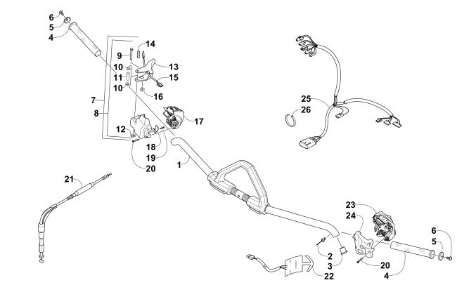 Parts Diagram for Arctic Cat 2015 XF 7000 CROSS-COUNTRY 141 SNOWMOBILE HANDLEBAR AND CONTROLS
