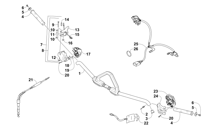 Parts Diagram for Arctic Cat 2015 XF 7000 HIGH COUNTRY 141 SNO PRO SNOWMOBILE HANDLEBAR AND CONTROLS