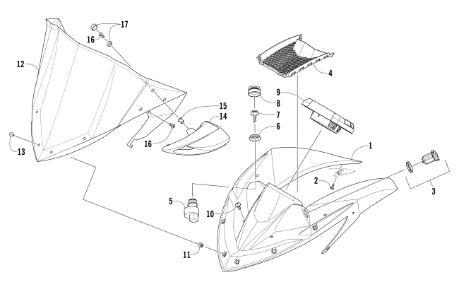 Parts Diagram for Arctic Cat 2015 XF 7000 CROSS-TOUR 141 SNOWMOBILE WINDSHIELD AND INSTRUMENTS ASSEMBLIES
