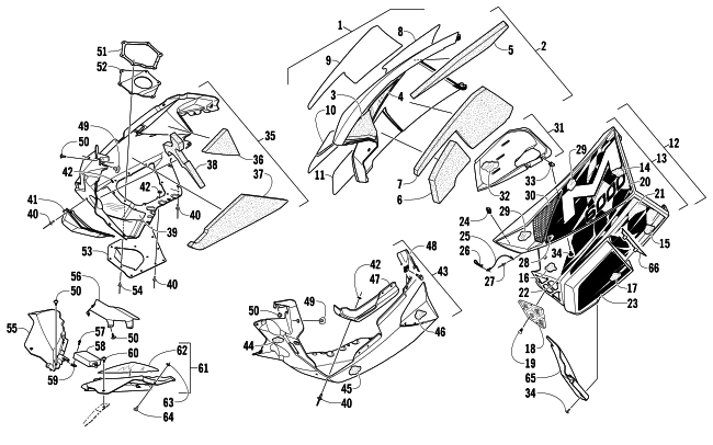 Parts Diagram for Arctic Cat 2014 M 6000 SNO PRO 153 SNOWMOBILE SKID PLATE AND SIDE PANEL ASSEMBLY