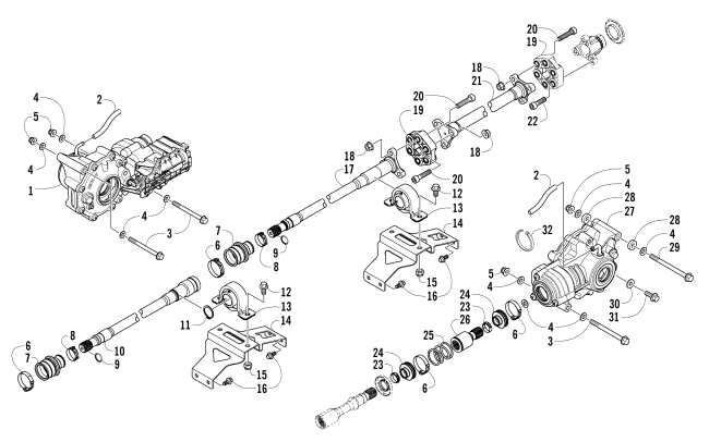Parts Diagram for Arctic Cat 2014 WILDCAT 4 ATV DRIVE TRAIN ASSEMBLY