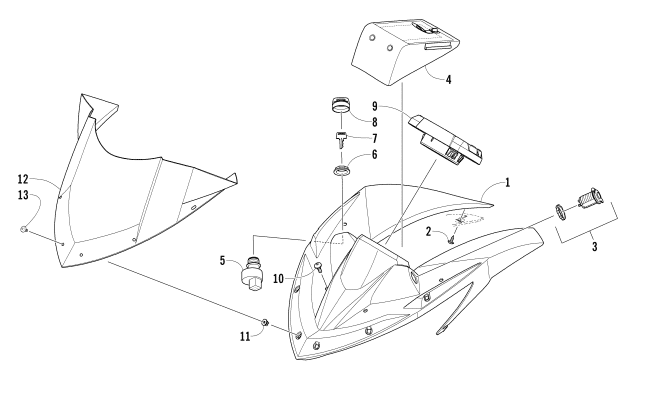 Parts Diagram for Arctic Cat 2014 XF 7000 137 SNO PRO LTD SNOWMOBILE WINDSHIELD AND INSTRUMENTS ASSEMBLIES