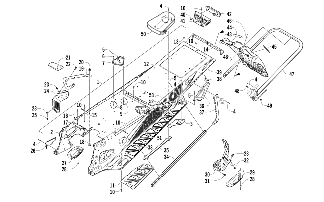 Parts Diagram for Arctic Cat 2014 ZR 6000 SNO PRO RR SNOWMOBILE TUNNEL, REAR BUMPER, AND SNOWFLAP ASSEMBLY