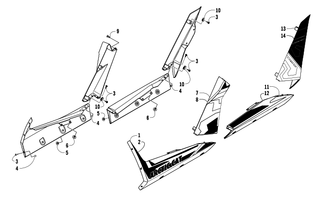 Parts Diagram for Arctic Cat 2014 WILDCAT 4 LTD ATV SIDE PANEL ASSEMBLY