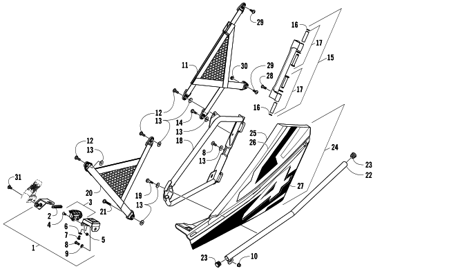 Parts Diagram for Arctic Cat 2014 WILDCAT 4 LTD ATV REAR DOOR ASSEMBLY