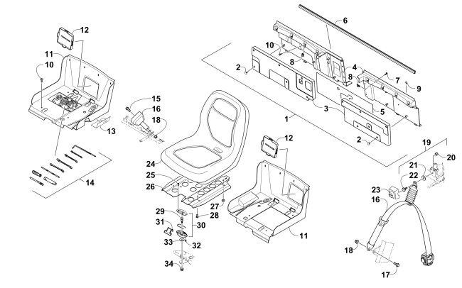 Parts Diagram for Arctic Cat 2014 PROWLER 700 XTX ATV SEAT ASSEMBLY