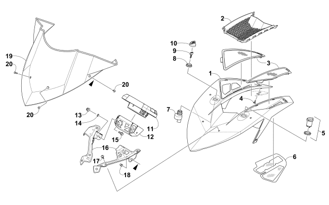 Parts Diagram for Arctic Cat 2015 M 6000 153 SNOWMOBILE WINDSHIELD AND INSTRUMENTS ASSEMBLIES