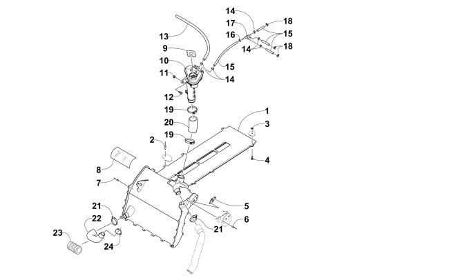 Parts Diagram for Arctic Cat 2014 M 6000 SNO PRO 153 SNOWMOBILE COOLING ASSEMBLY