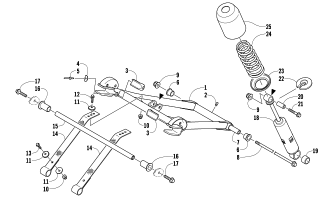 Parts Diagram for Arctic Cat 2014 TZ1 SNOWMOBILE REAR SUSPENSION FRONT ARM ASSEMBLY