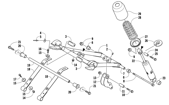 Parts Diagram for Arctic Cat 2014 F570 SNOWMOBILE REAR SUSPENSION FRONT ARM ASSEMBLY