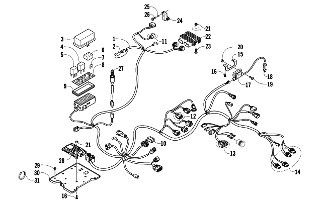 Parts Diagram for Arctic Cat 2014 TBX 700 ATV WIRING HARNESS ASSEMBLY