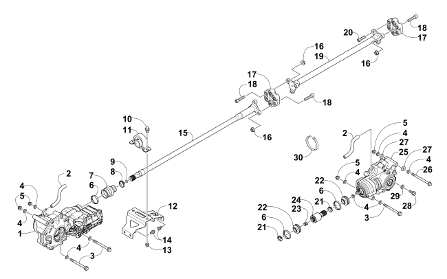 Parts Diagram for Arctic Cat 2014 WILDCAT X LTD ATV DRIVE TRAIN ASSEMBLY