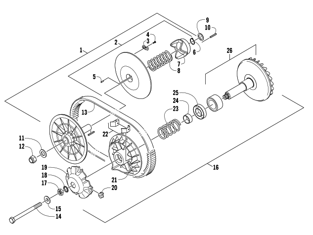 Parts Diagram for Arctic Cat 2014 700 DIESEL ATV CLUTCH ASSEMBLIES