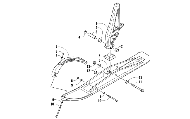 Parts Diagram for Arctic Cat 2014 ZR 6000 SNO PRO R CROSS COUNTRY SNOWMOBILE SKI AND SPINDLE ASSEMBLY