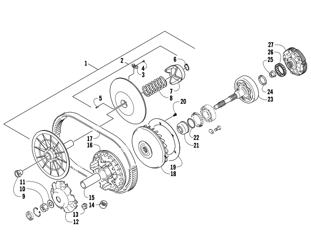 Parts Diagram for Arctic Cat 2014 TBX 700 ATV TRANSMISSION ASSEMBLY