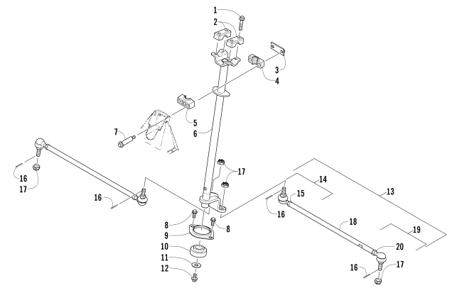 Parts Diagram for Arctic Cat 2017 VLX 700 ATV STEERING ASSEMBLY