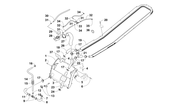 Parts Diagram for Arctic Cat 2014 ZR 6000 SNO PRO R SNOWMOBILE COOLING ASSEMBLY
