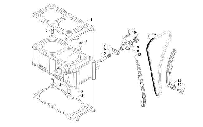 Parts Diagram for Arctic Cat 2015 WILDCAT SPORT XT ATV CYLINDER AND TIMING CHAIN ASSEMBLY