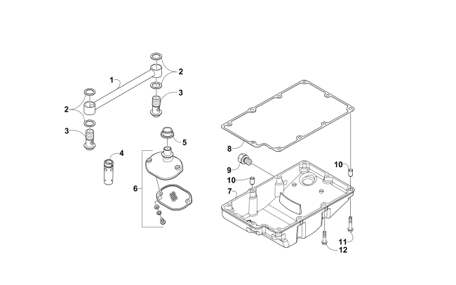 Parts Diagram for Arctic Cat 2017 WILDCAT TRAIL SE EPS ATV OIL PAN AND STRAINER ASSEMBLY