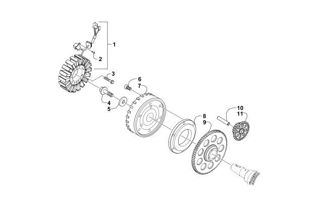Parts Diagram for Arctic Cat 2015 WILDCAT TRAIL XT ATV MAGNETO ASSEMBLY