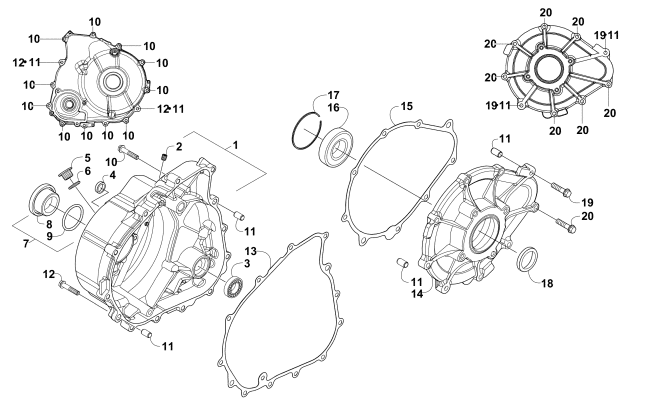 Parts Diagram for Arctic Cat 2015 WILDCAT SPORT ATV MAGNETO AND PTO COVERS