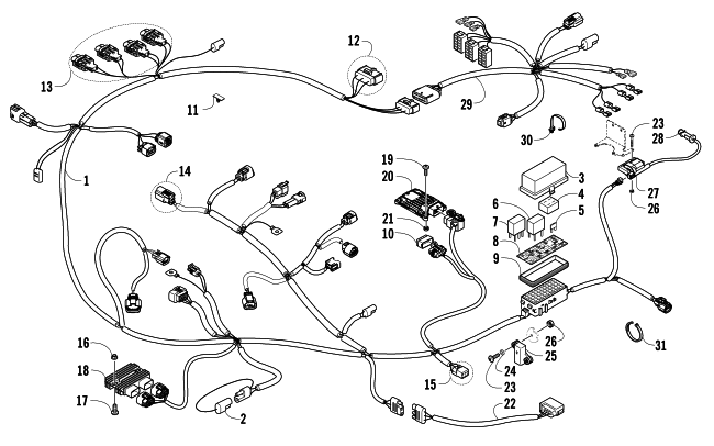 Parts Diagram for Arctic Cat 2014 PROWLER 500 HDX XT ATV WIRING HARNESS ASSEMBLY