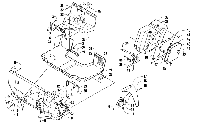 Parts Diagram for Arctic Cat 2014 PROWLER 500 HDX XT ATV CONSOLE AND FLOOR PANEL ASSEMBLY