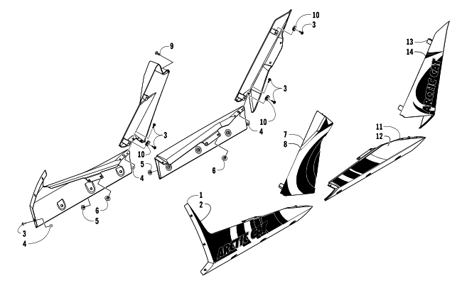 Parts Diagram for Arctic Cat 2014 WILDCAT 4X ATV SIDE PANEL ASSEMBLY