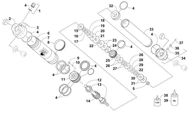 Parts Diagram for Arctic Cat 2015 M 8000 SNO PRO LTD 162 SNOWMOBILE FRONT SUSPENSION SHOCK ABSORBER