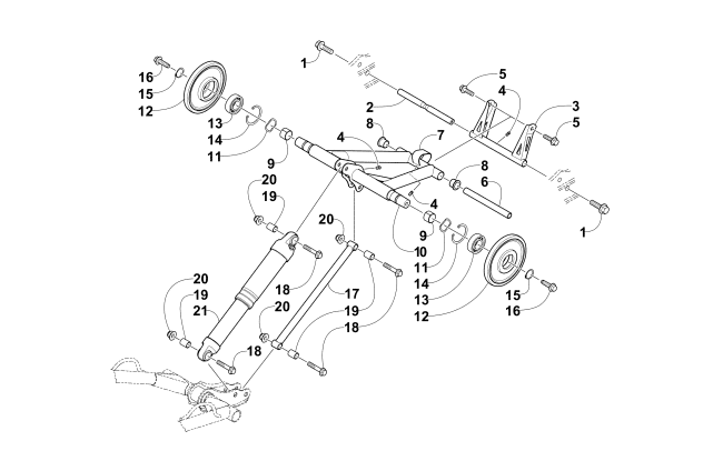 Parts Diagram for Arctic Cat 2015 XF 7000 HIGH COUNTRY 141 SNO PRO SNOWMOBILE REAR SUSPENSION REAR ARM ASSEMBLY