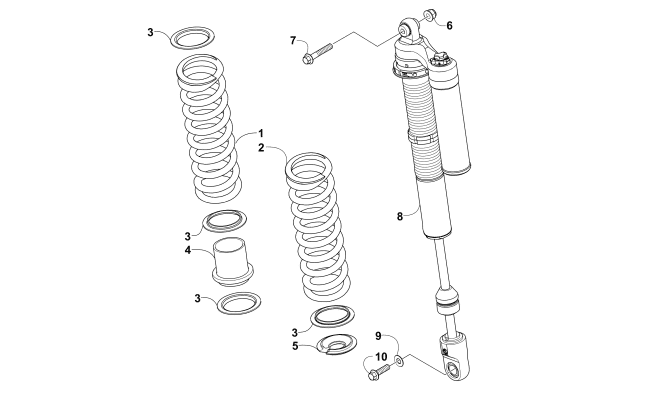 Parts Diagram for Arctic Cat 2014 WILDCAT 4X LTD ATV REAR SUSPENSION SHOCK ASSEMBLY