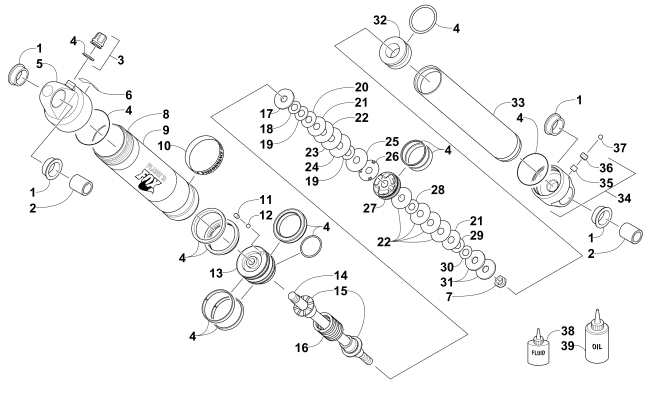 Parts Diagram for Arctic Cat 2015 ZR 7000 SNO PRO LTD EL TIGRE SNOWMOBILE FRONT SUSPENSION SHOCK ABSORBER