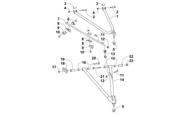 Parts Diagram for Arctic Cat 2015 XF 7000 HIGH COUNTRY 141 SNO PRO SNOWMOBILE A-ARM AND SWAY BAR ASSEMBLY