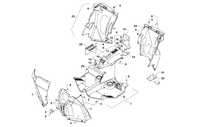 Parts Diagram for Arctic Cat 2014 WILDCAT TRAIL ATV CONSOLE AND FLOOR PANEL ASSEMBLY