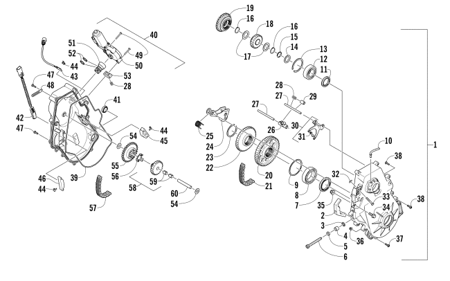 Parts Diagram for Arctic Cat 2016 PANTERA 7000 LTD EARLY BUILD SNOWMOBILE CHAIN CASE ASSEMBLY