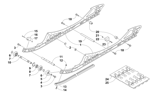 Parts Diagram for Arctic Cat 2015 XF 8000 HIGH COUNTRY LTD 141 SNOWMOBILE SLIDE RAIL AND TRACK ASSEMBLY
