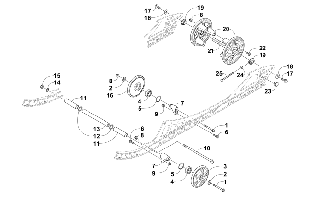 Parts Diagram for Arctic Cat 2015 M 6000 ES 153 SNOWMOBILE IDLER WHEEL ASSEMBLY