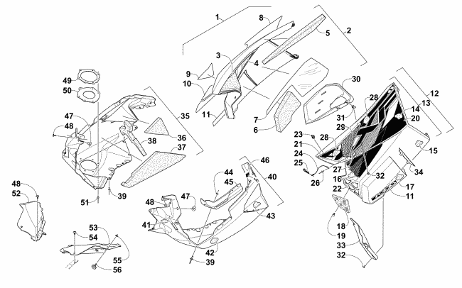 Parts Diagram for Arctic Cat 2015 XF 7000 HIGH COUNTRY 141 SNO PRO SNOWMOBILE SKID PLATE AND SIDE PANEL ASSEMBLY