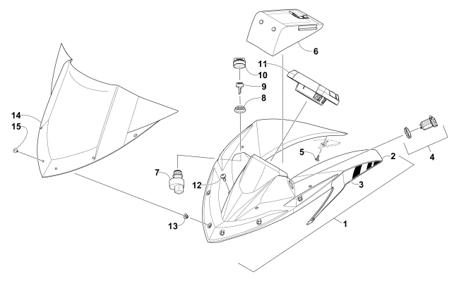Parts Diagram for Arctic Cat 2015 XF 7000 SNO PRO LTD 137 SNOWMOBILE WINDSHIELD AND INSTRUMENT ASSEMBLIES