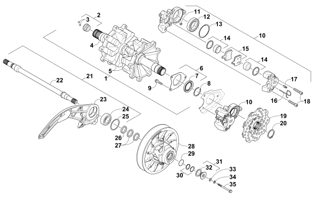 Parts Diagram for Arctic Cat 2015 ZR 7000 SNO PRO RR SNOWMOBILE DRIVE TRAIN SHAFTS AND BRAKE ASSEMBLIES